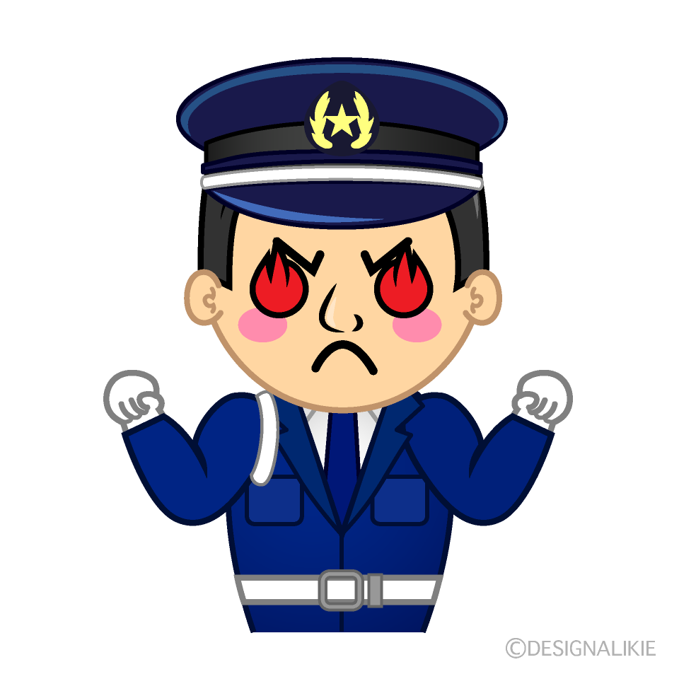 かわいい燃える警備員イラスト