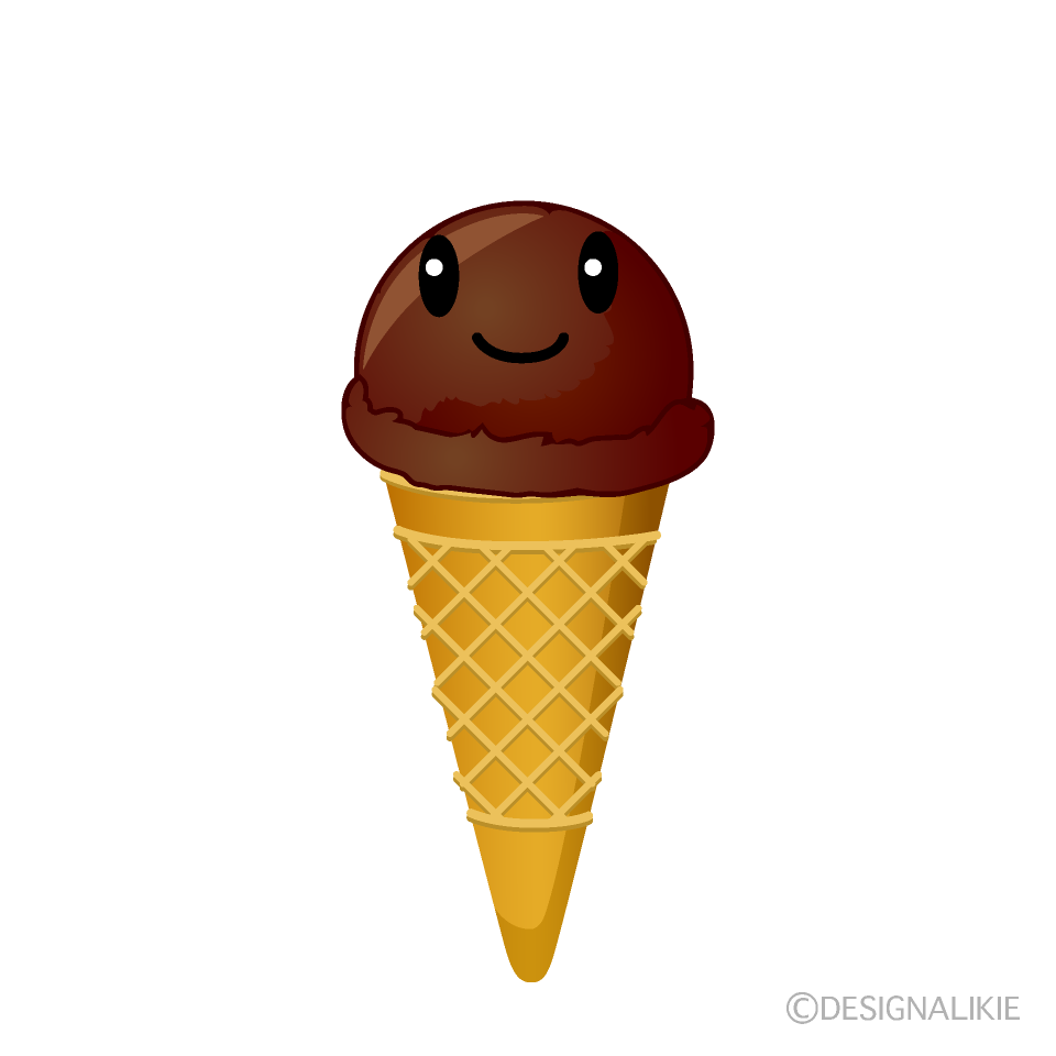 かわいいチョコレートアイスクリームのイラスト素材 Illustcute