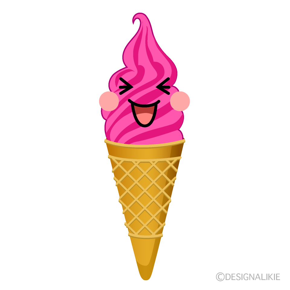 かわいい女の子アイスクリームのイラスト素材 Illustcute