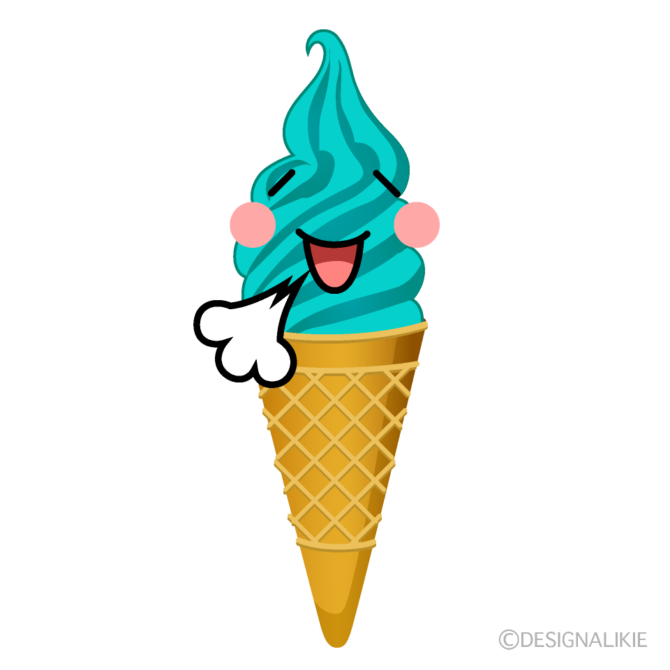 かわいいうたた寝するアイスクリームのイラスト素材 Illustcute