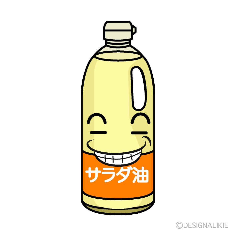 かわいいニヤリとする油イラスト