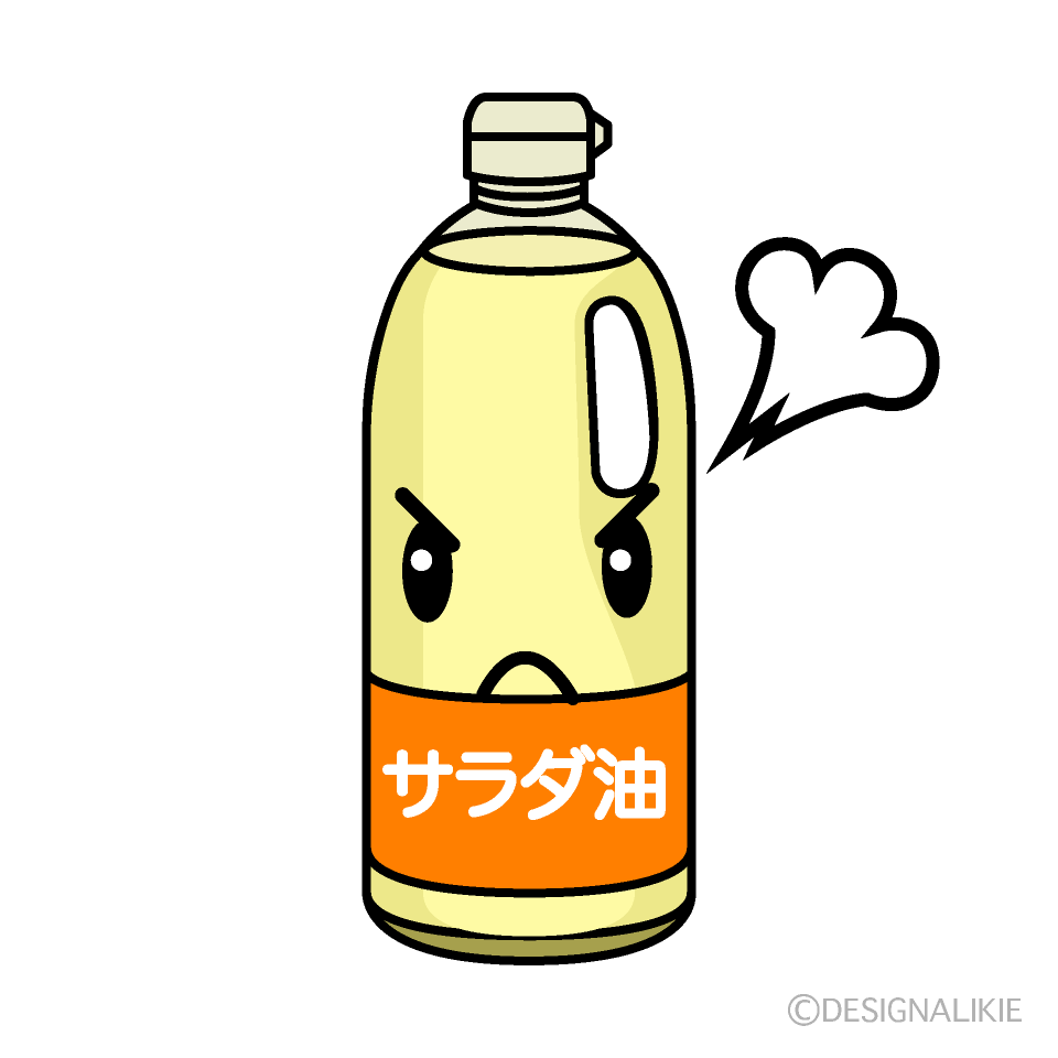 かわいい怒る油イラスト