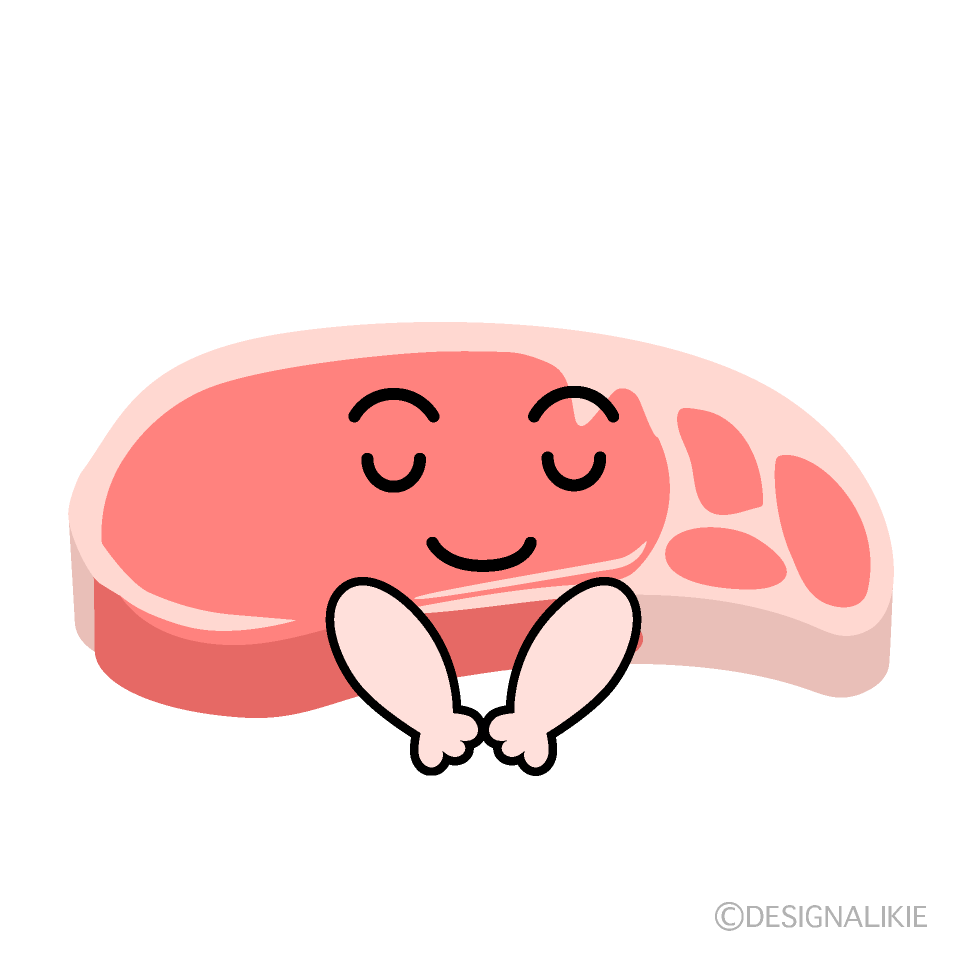 かわいいお辞儀する豚肉イラスト