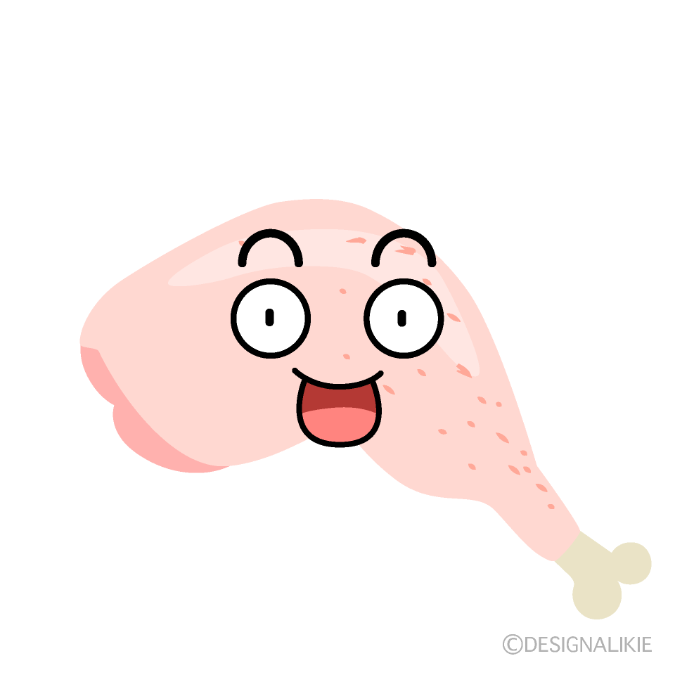 かわいい驚く鶏肉イラスト