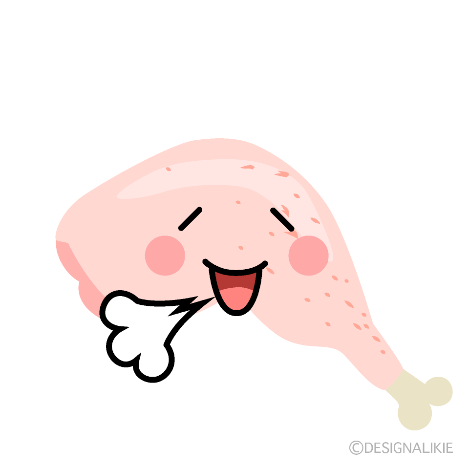 かわいいほっとする鶏肉イラスト