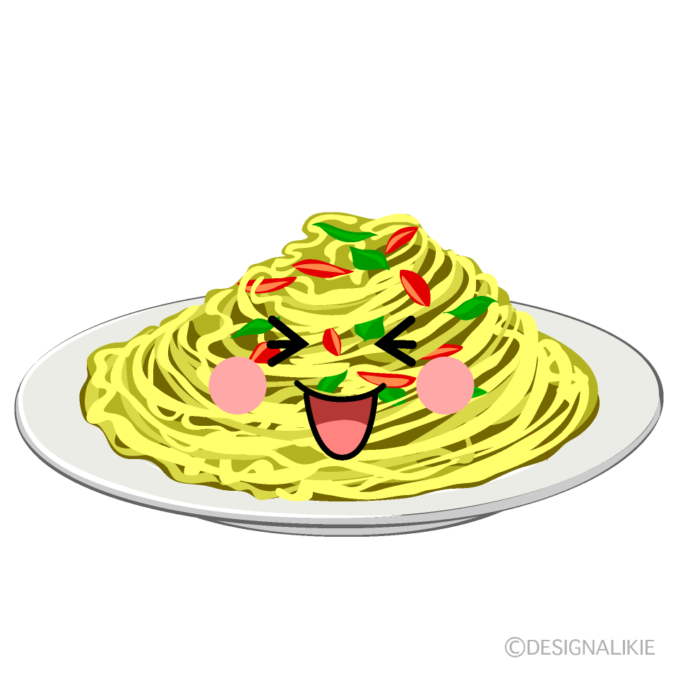 かわいい笑うパスタイラスト