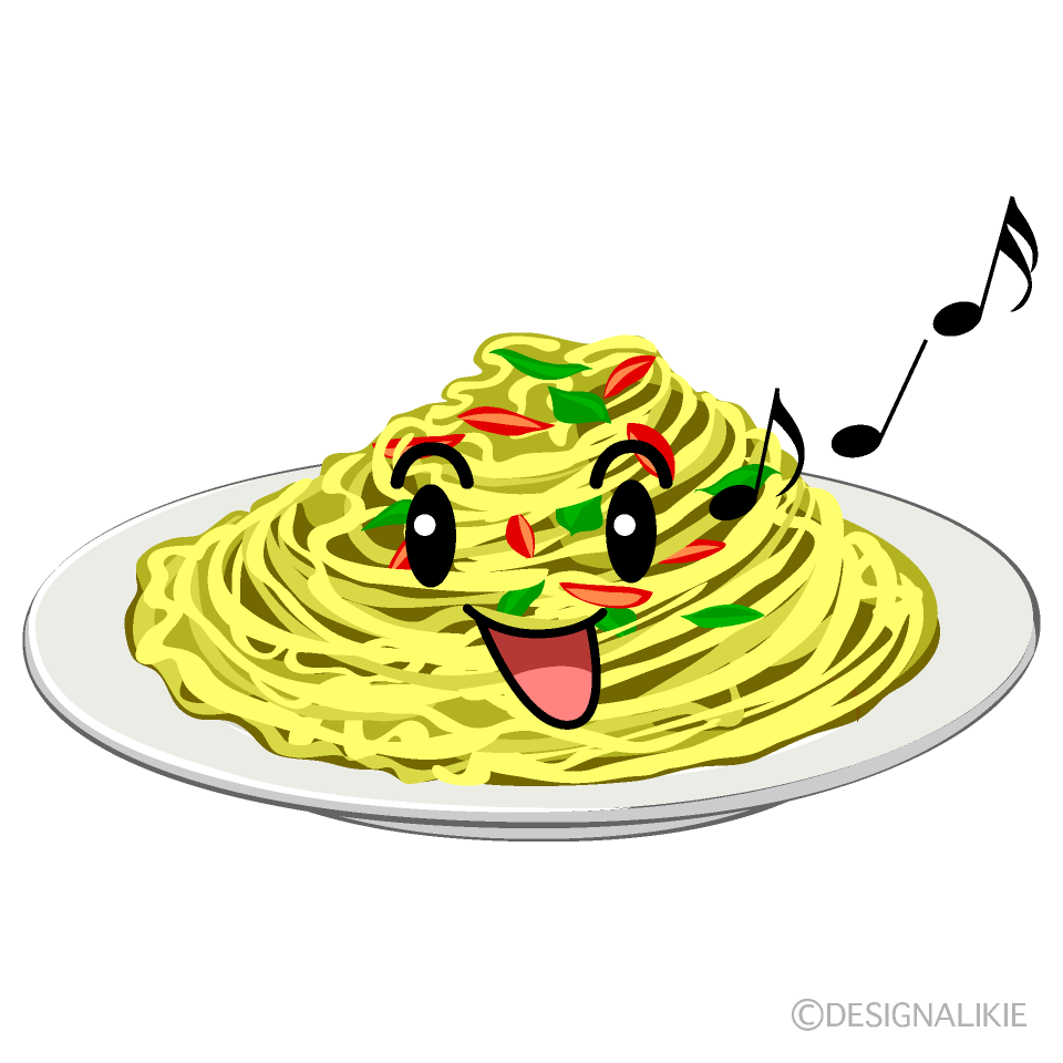 かわいい歌うパスタイラスト