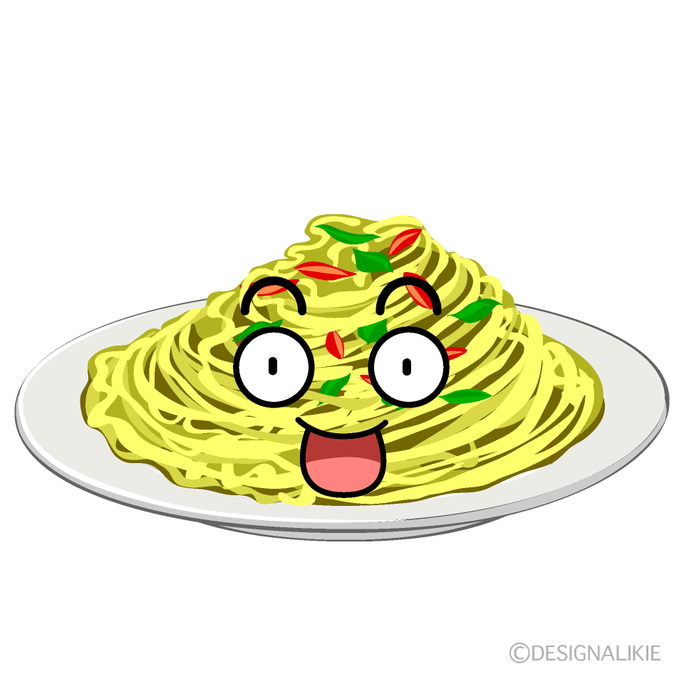 かわいい驚くパスタイラスト