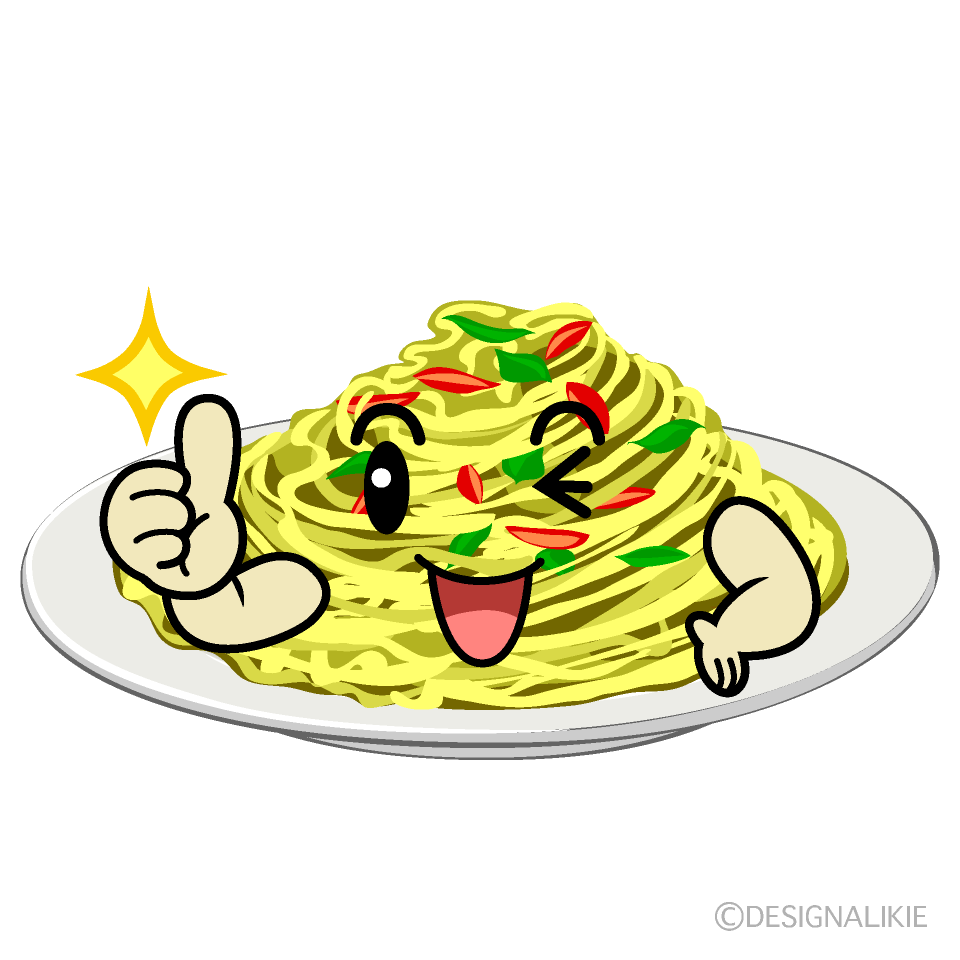 かわいいいいねするパスタイラスト