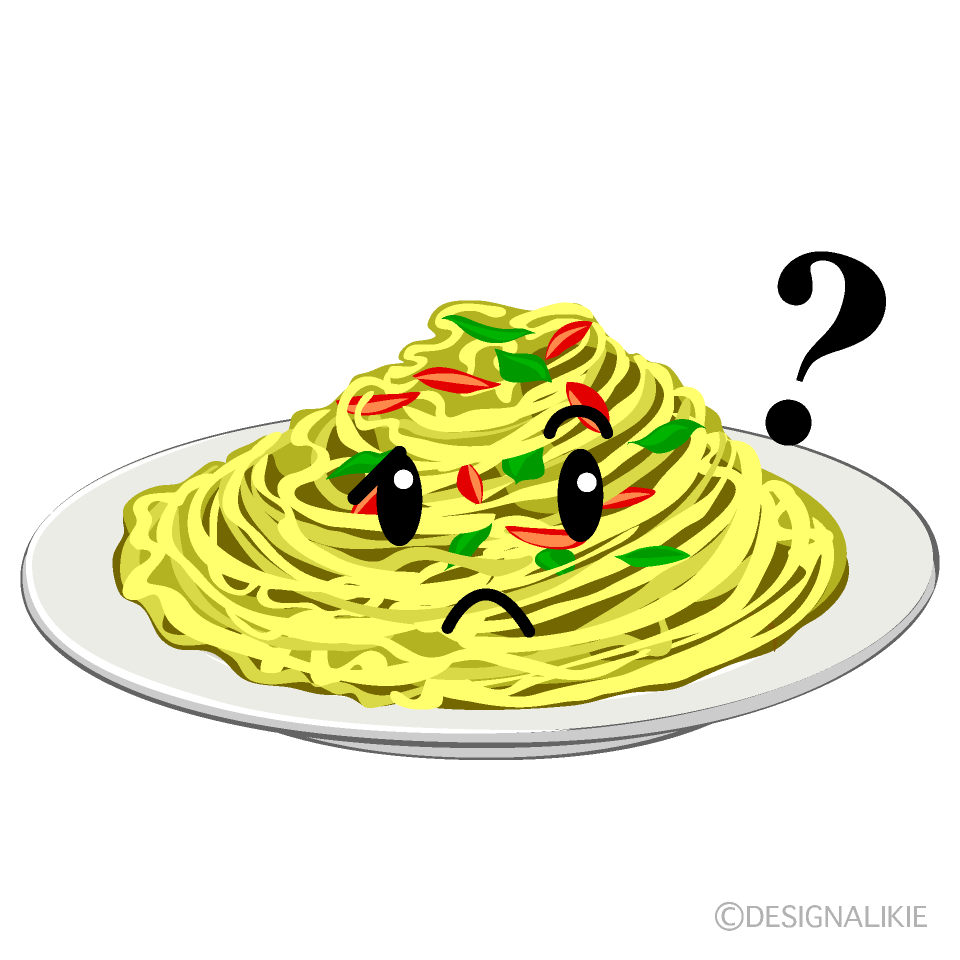 かわいい考えるパスタイラスト