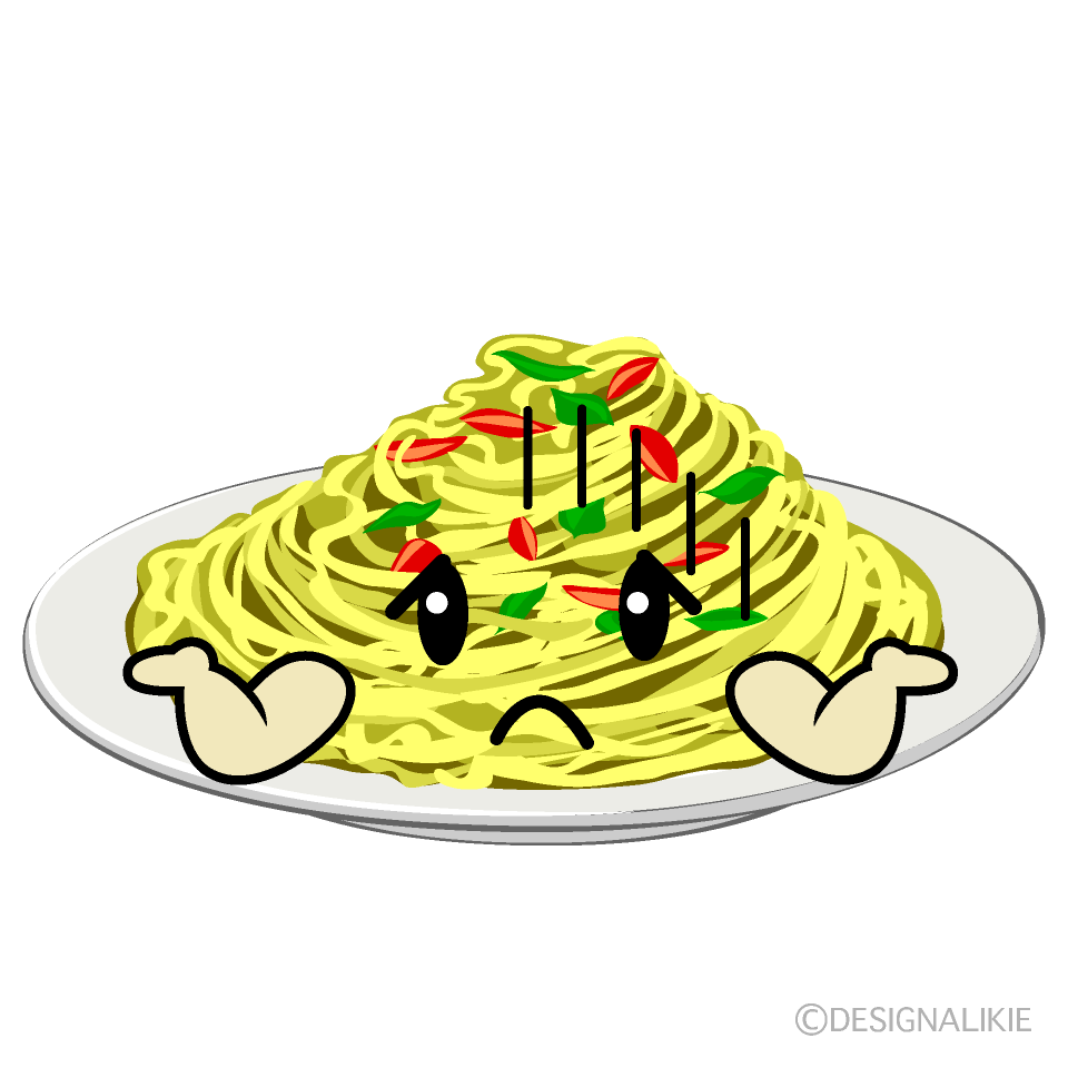 かわいい困るパスタイラスト