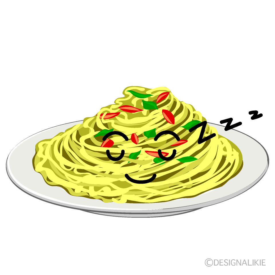 かわいい寝るパスタイラスト