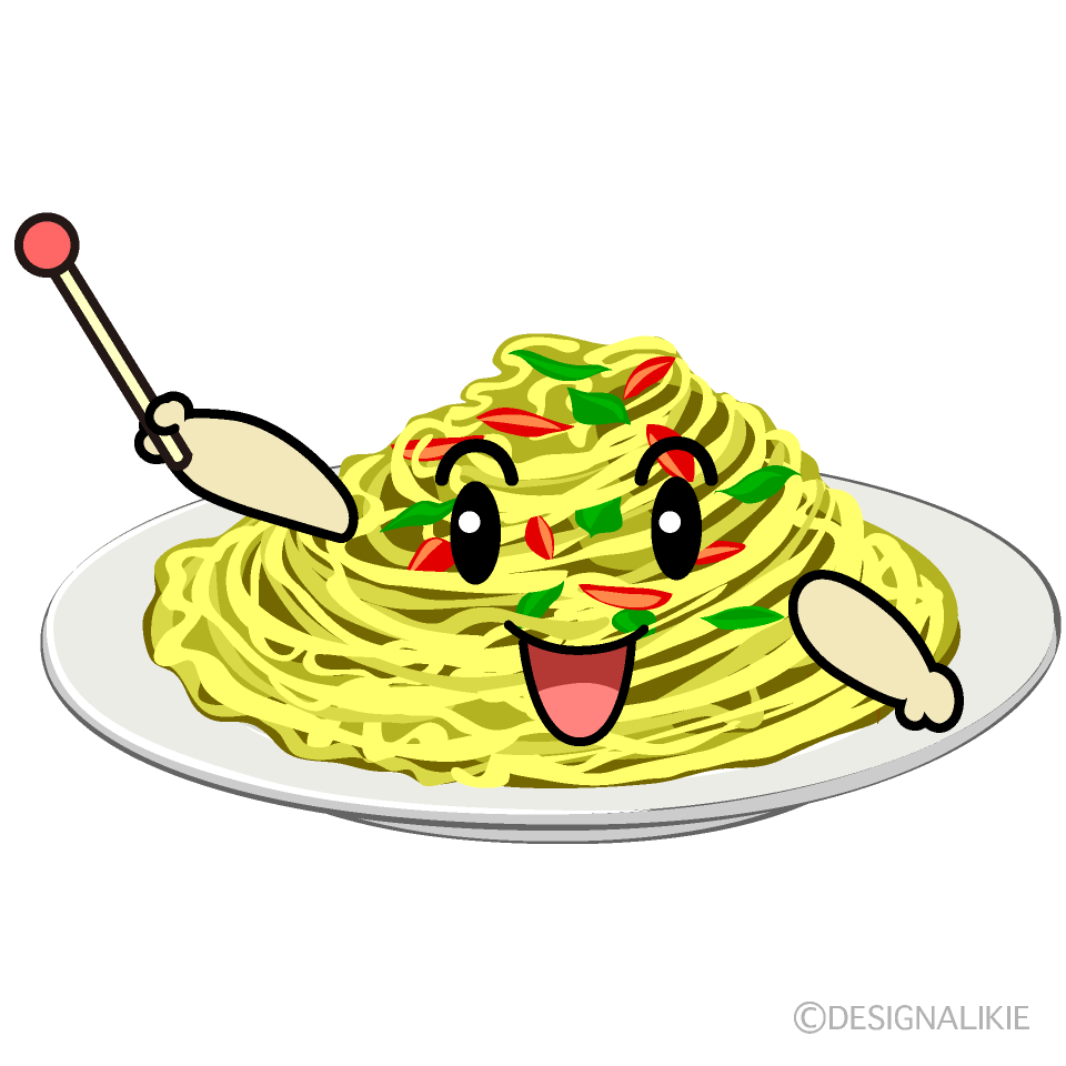 かわいい説明するパスタイラスト