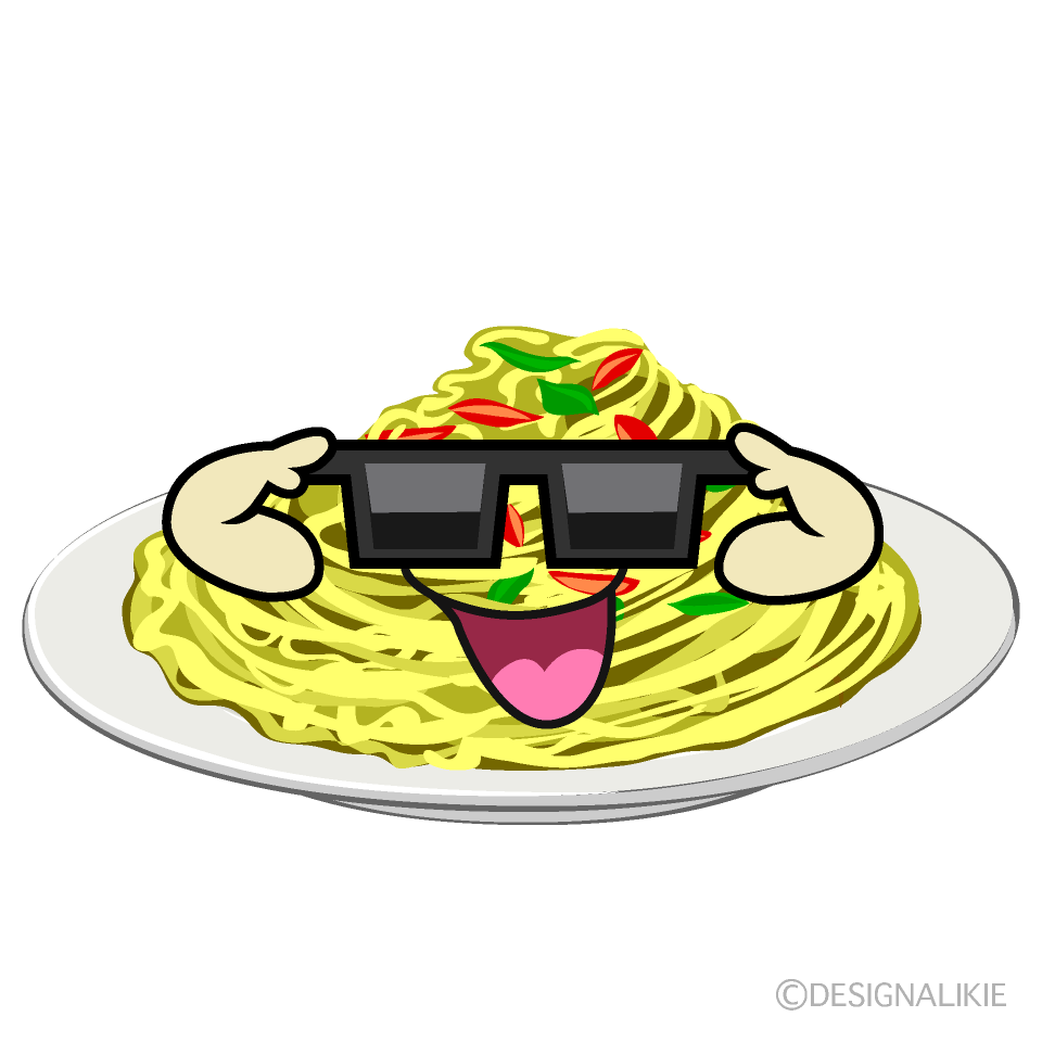 かわいいサングラスのパスタイラスト