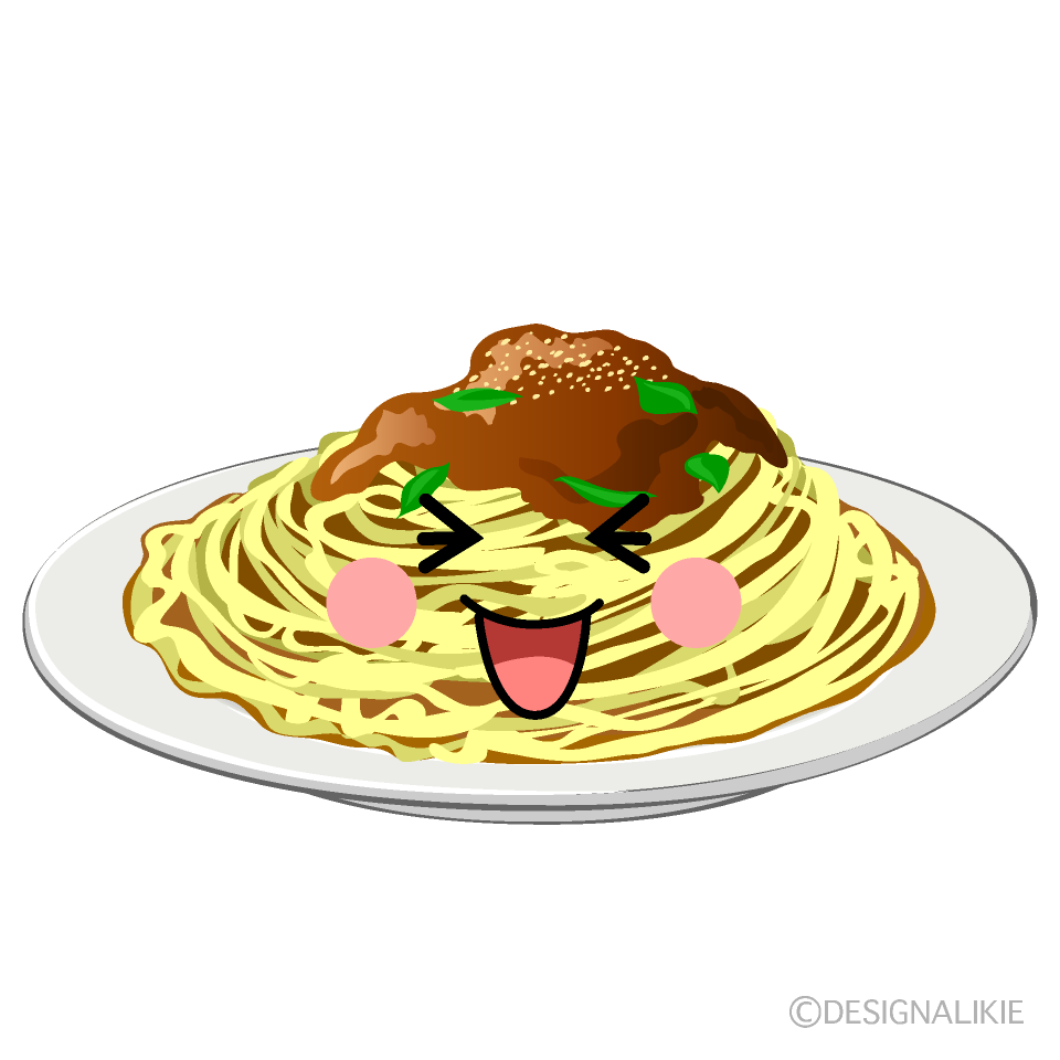 かわいい笑うスパゲッティイラスト