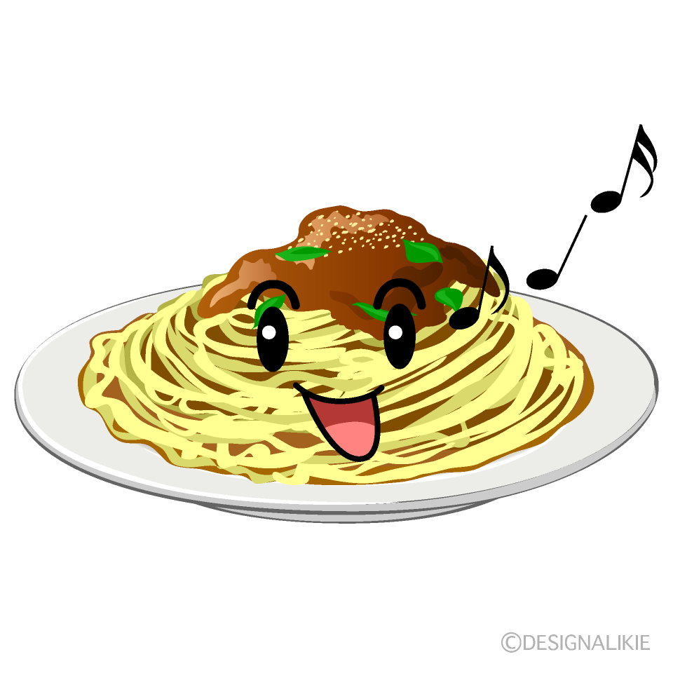 かわいい歌うスパゲッティイラスト