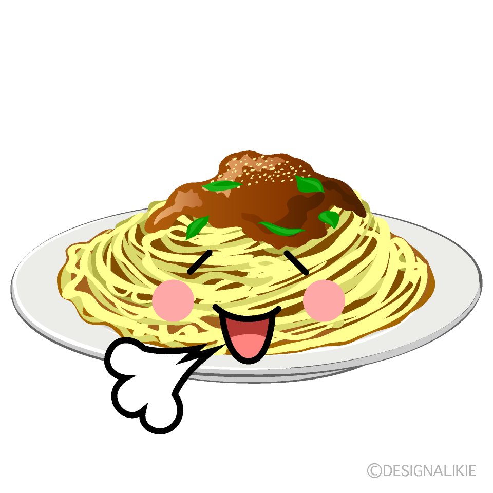 かわいいほっとするスパゲッティイラスト