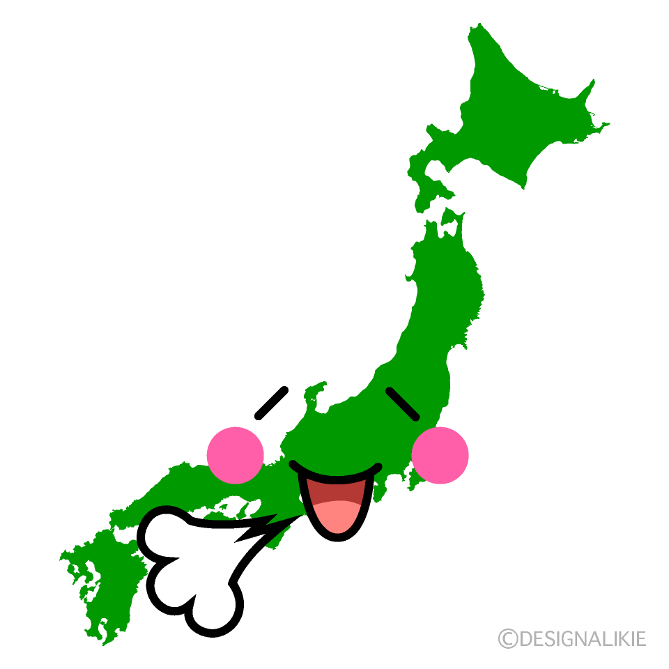 かわいいほっとする日本地図イラスト