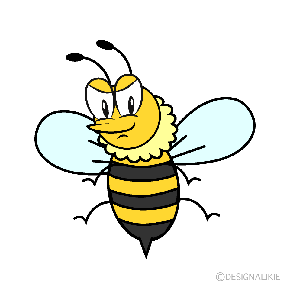 かわいい自信満々の蜂のイラスト素材 Illustcute