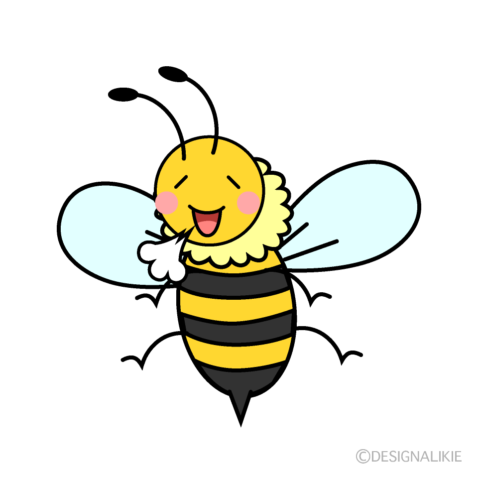 かわいいニヤリとする蜂のイラスト素材 Illustcute