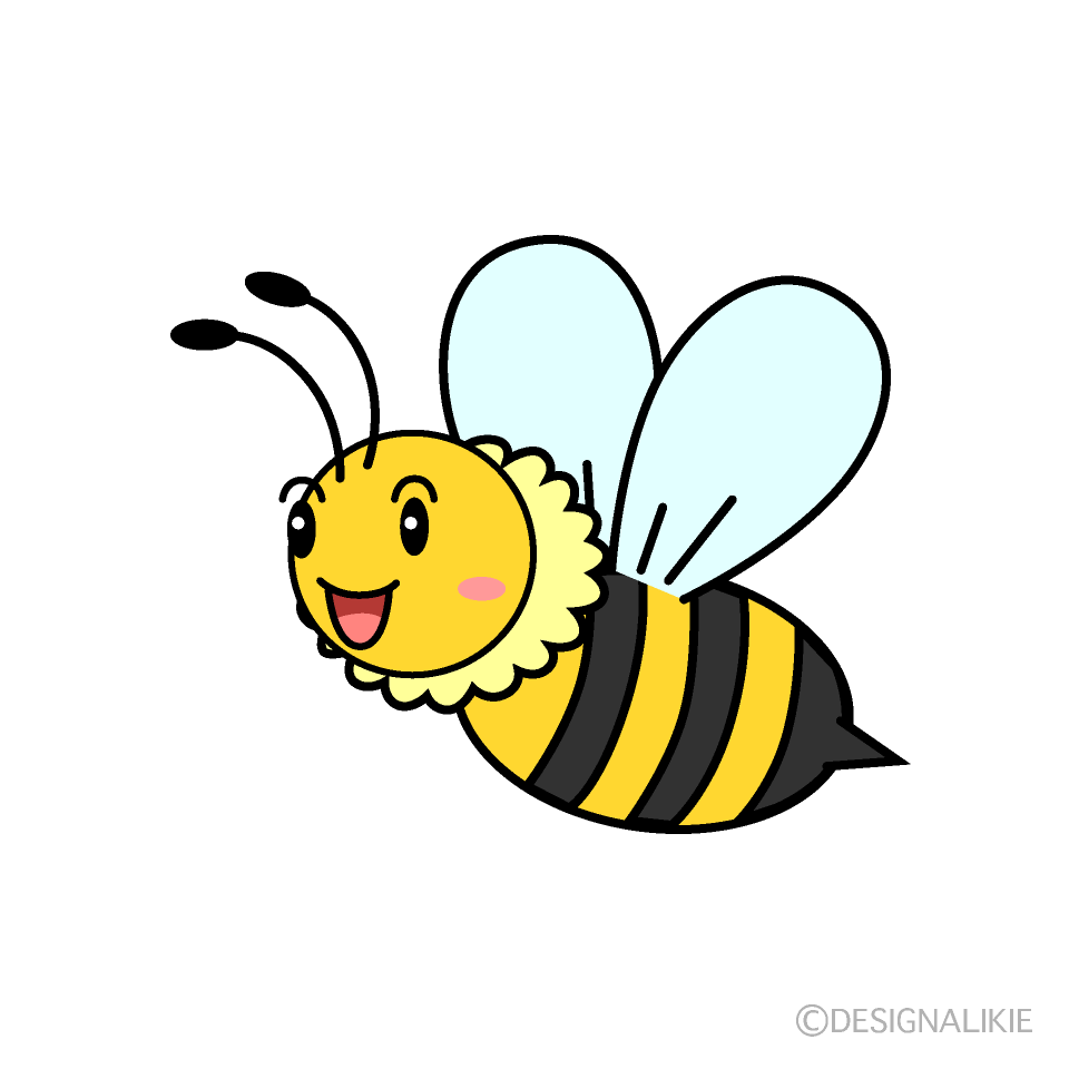 かわいい飛ぶミツバチのイラスト素材 Illustcute