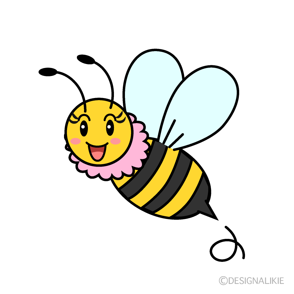 かわいい笑顔の女の子蜂イラスト