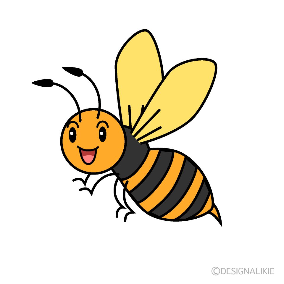 かわいい笑顔のスズメバチのイラスト素材 Illustcute