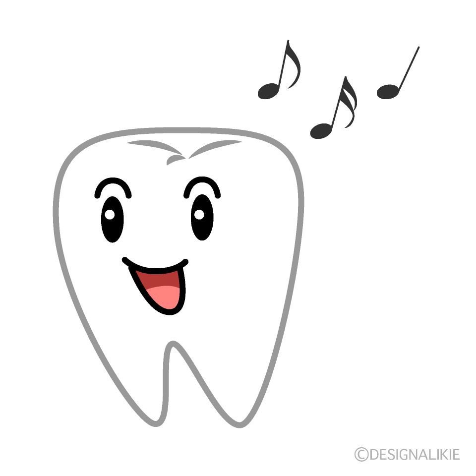 かわいい歌う歯のイラスト素材 Illustcute