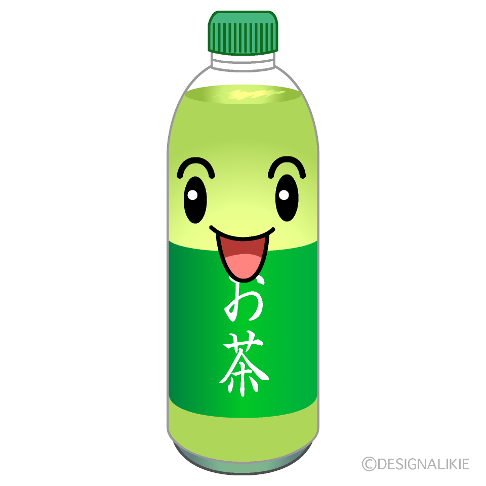 かわいい笑顔のお茶イラスト