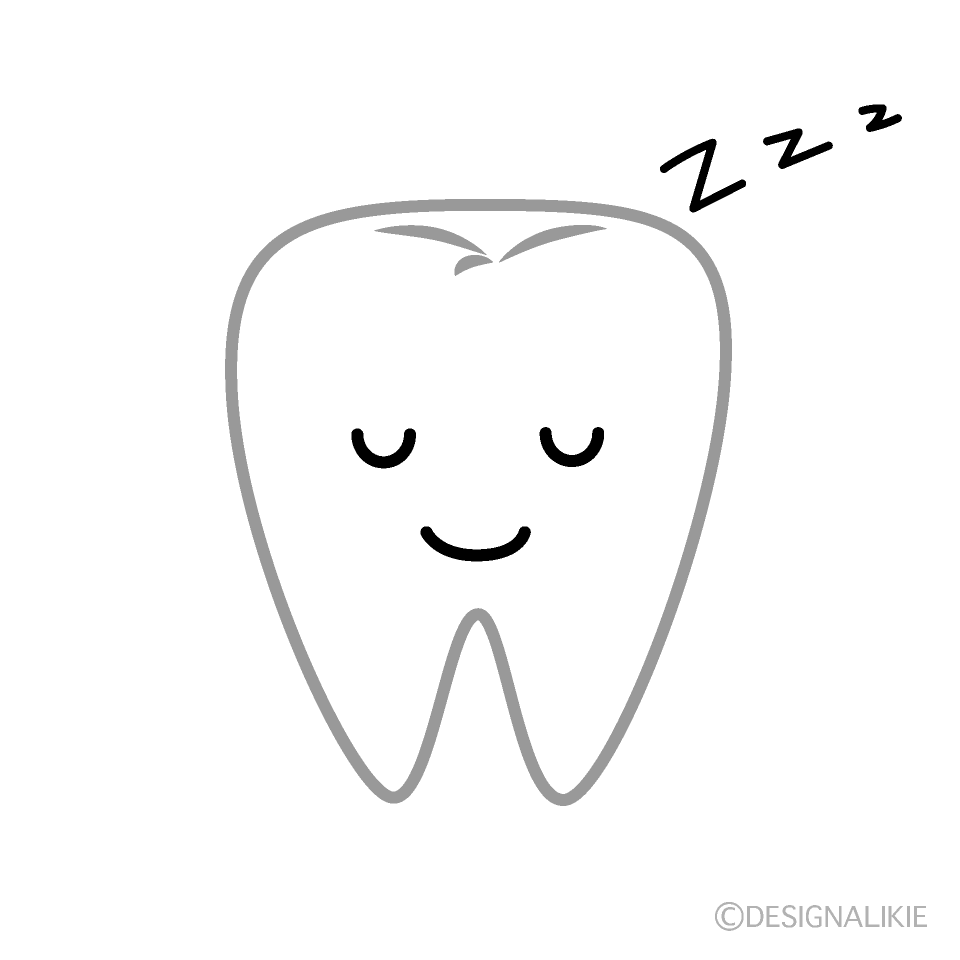 かわいい寝る歯のイラスト素材 Illustcute