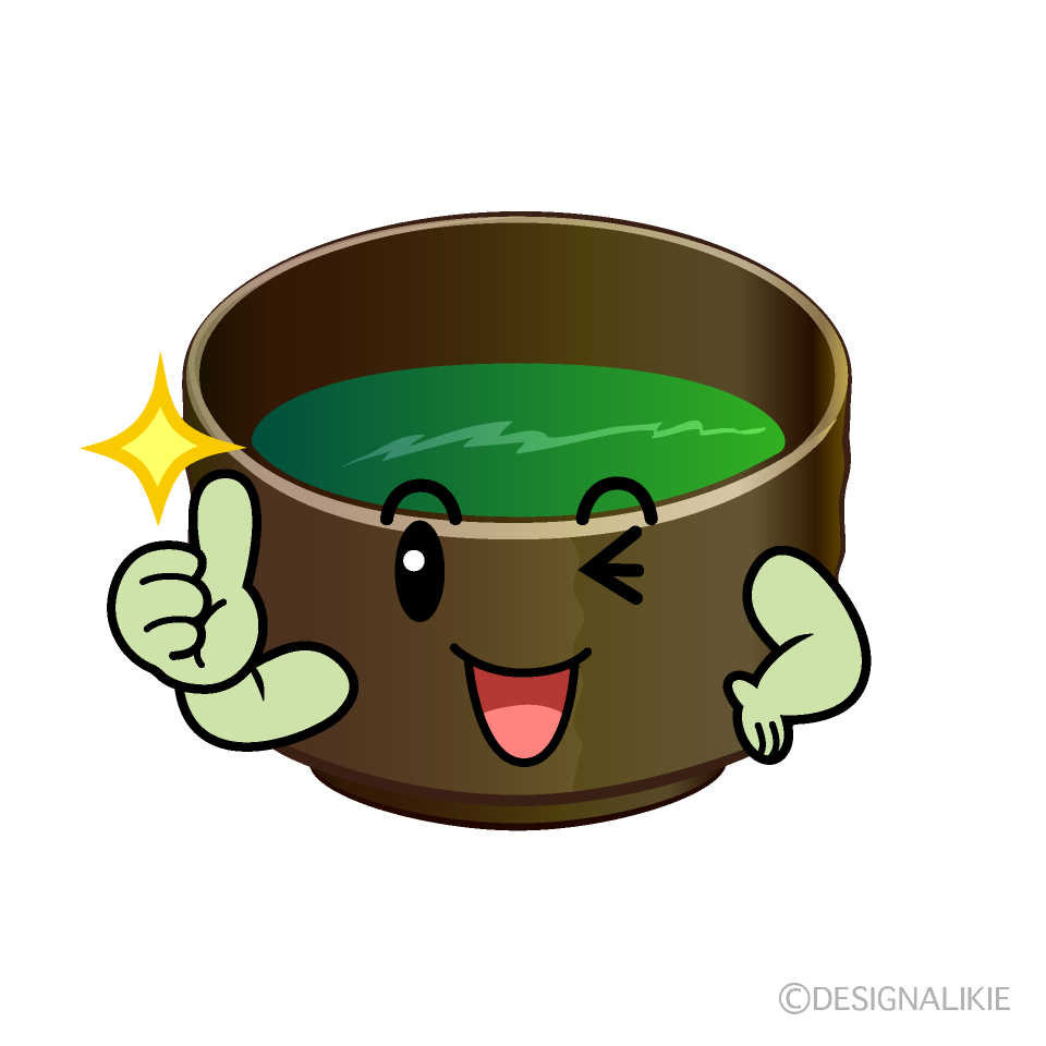 かわいいいいねする抹茶イラスト