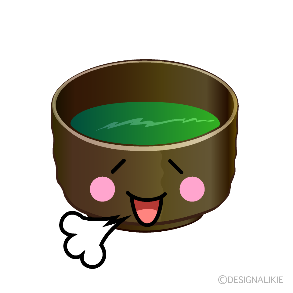 かわいいほっとする抹茶イラスト