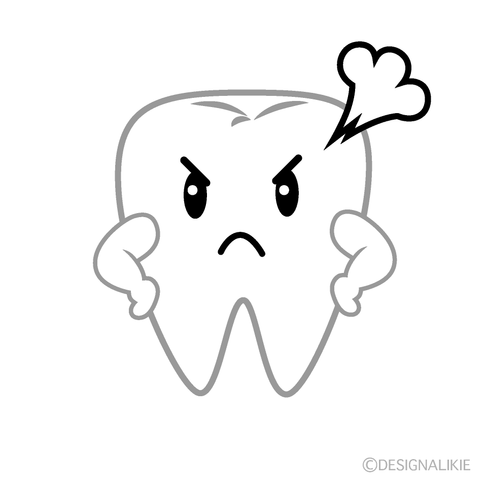 かわいい怒る歯のイラスト素材 Illustcute