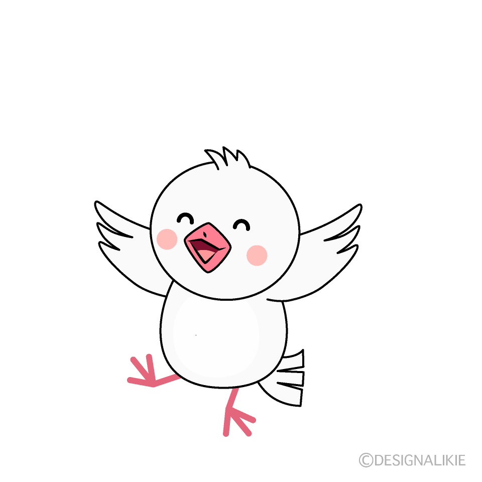 かわいい笑顔の鳩イラスト