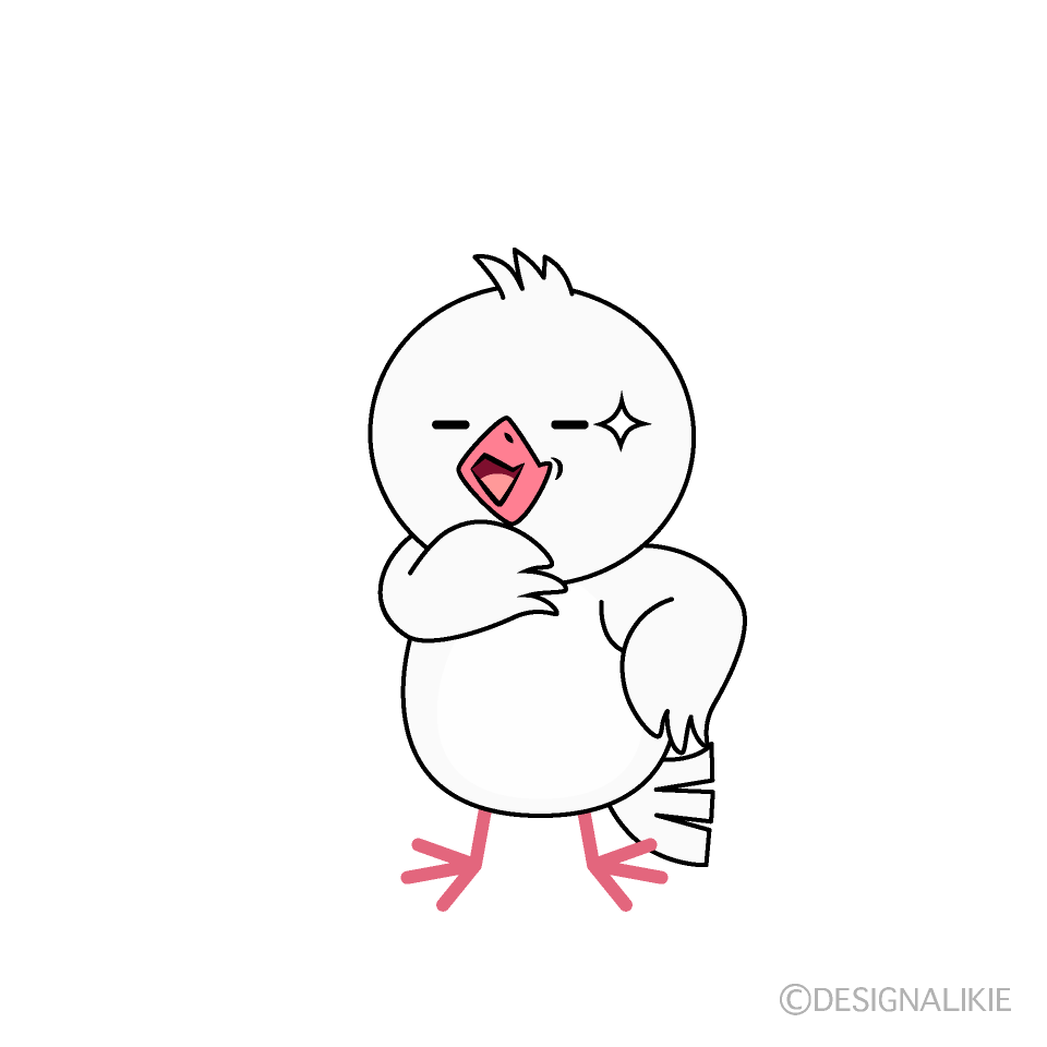 かわいいニヤリとする鳩イラスト