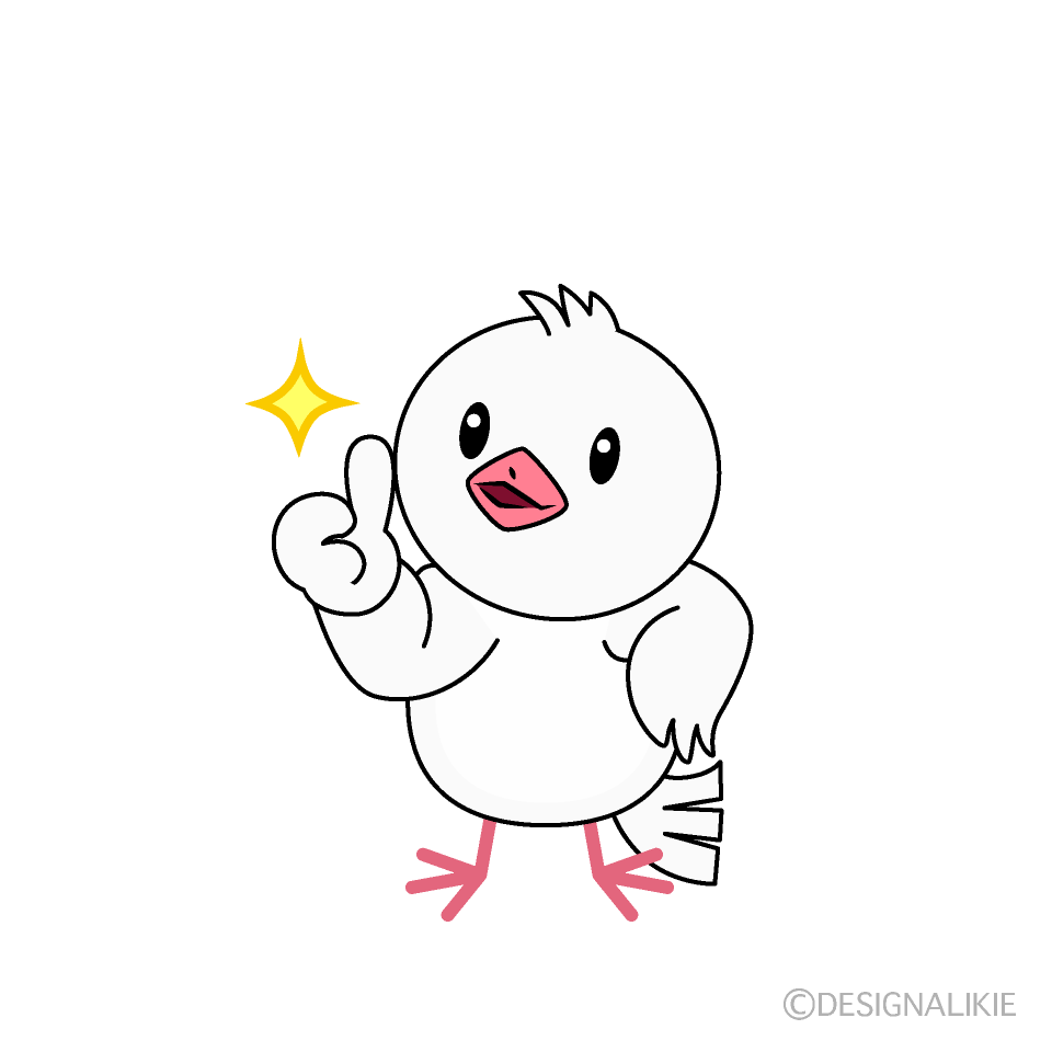 かわいいいいねする鳩イラスト