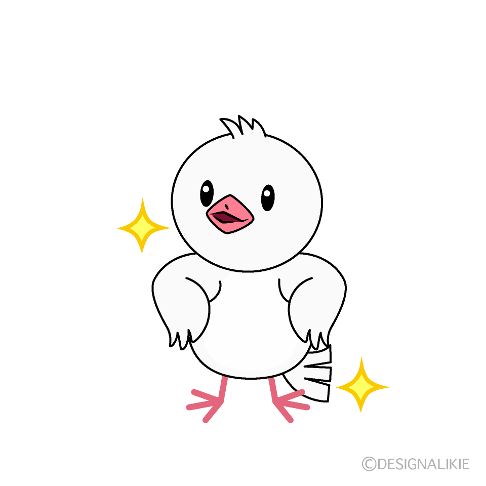 かわいいポーズする鳩イラスト