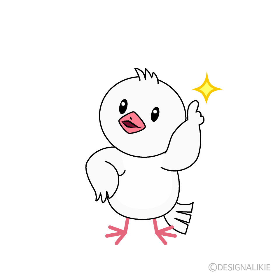 かわいい指差しする鳩イラスト