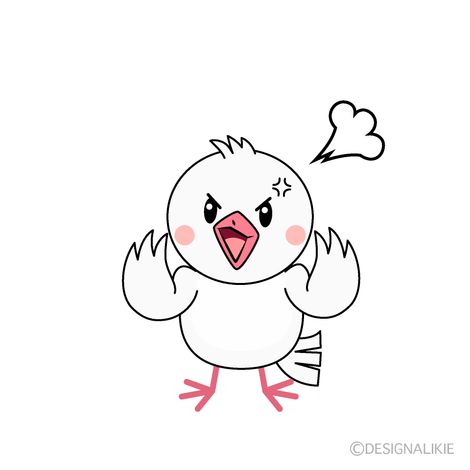 かわいい怒る鳩イラスト