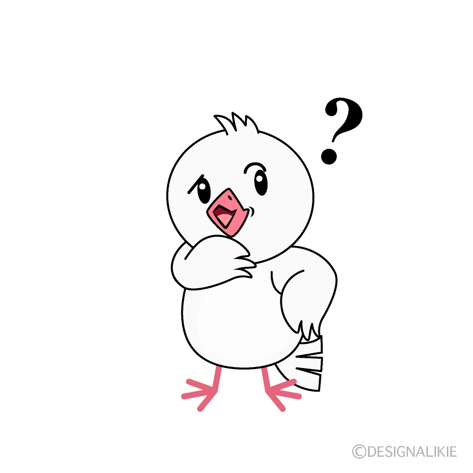 かわいい考える鳩イラスト