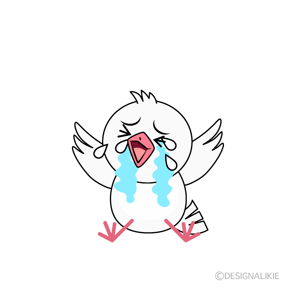 かわいい泣く鳩イラスト