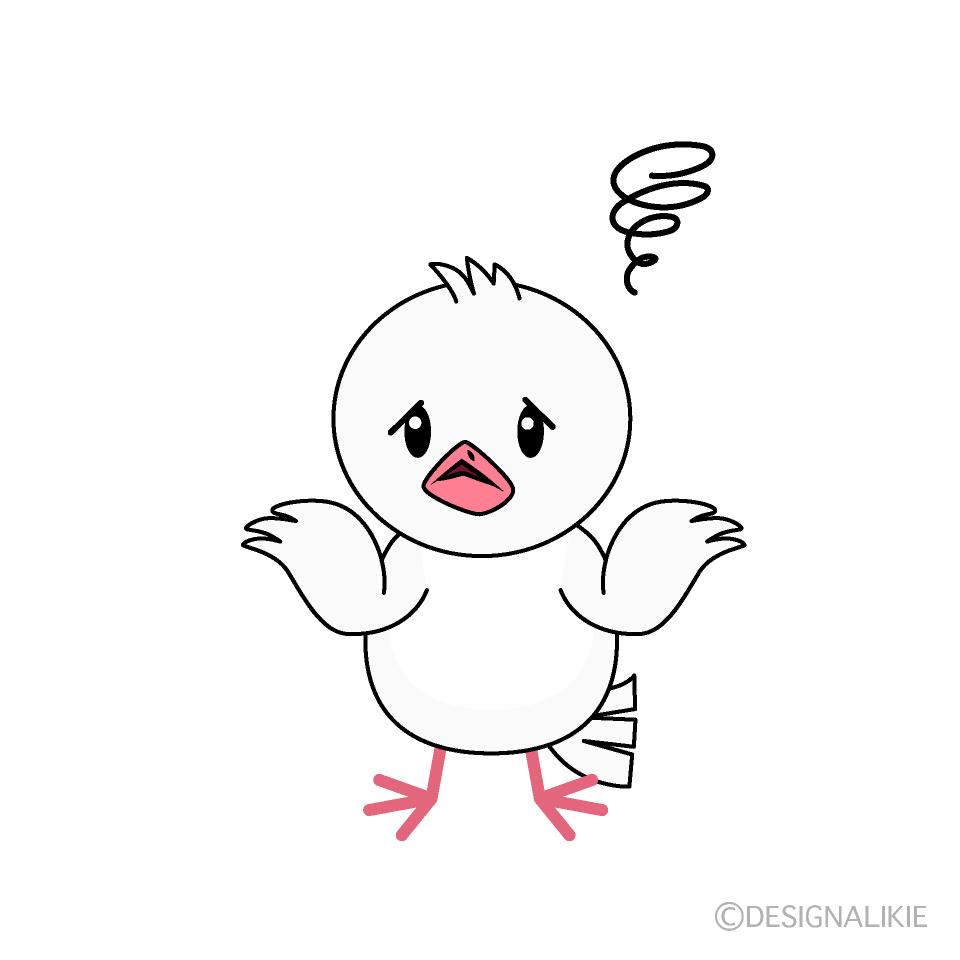 かわいい困る鳩イラスト