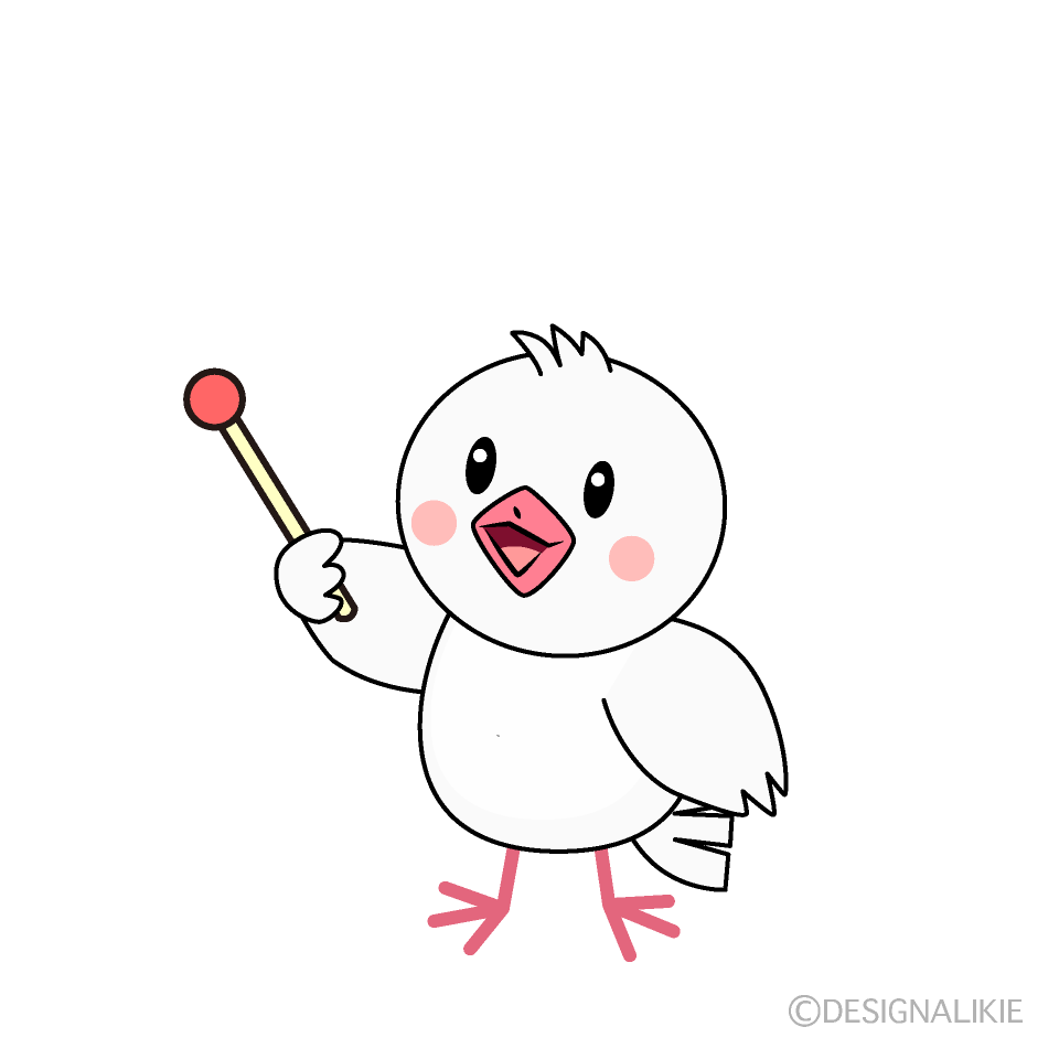 かわいい説明する鳩イラスト