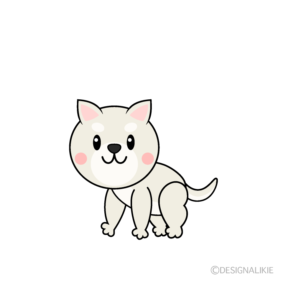 かわいい白犬イラスト