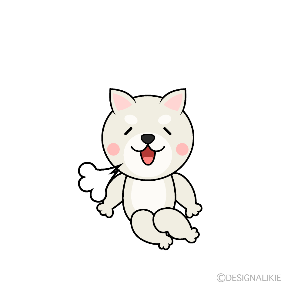 かわいいほっとする白犬イラスト