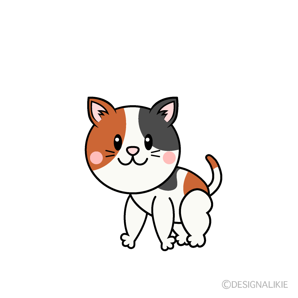 かわいい三毛猫イラスト