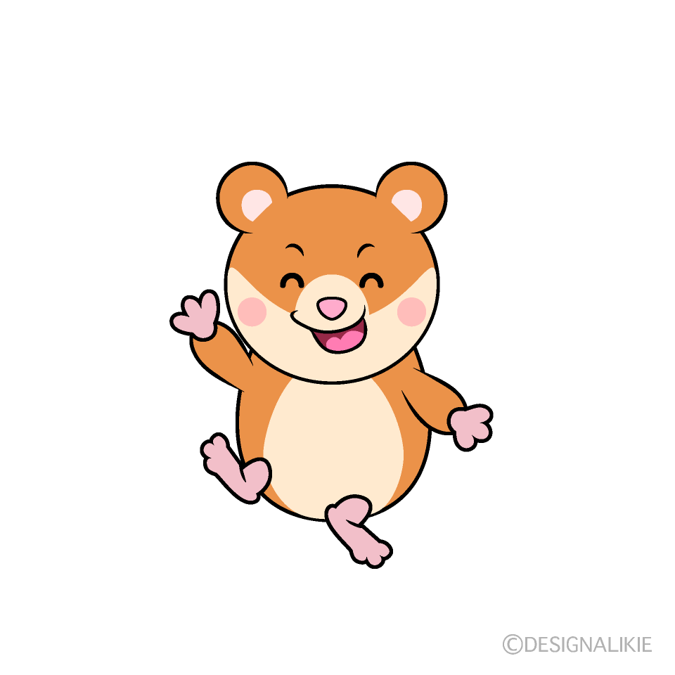 かわいい笑顔のハムスターイラスト