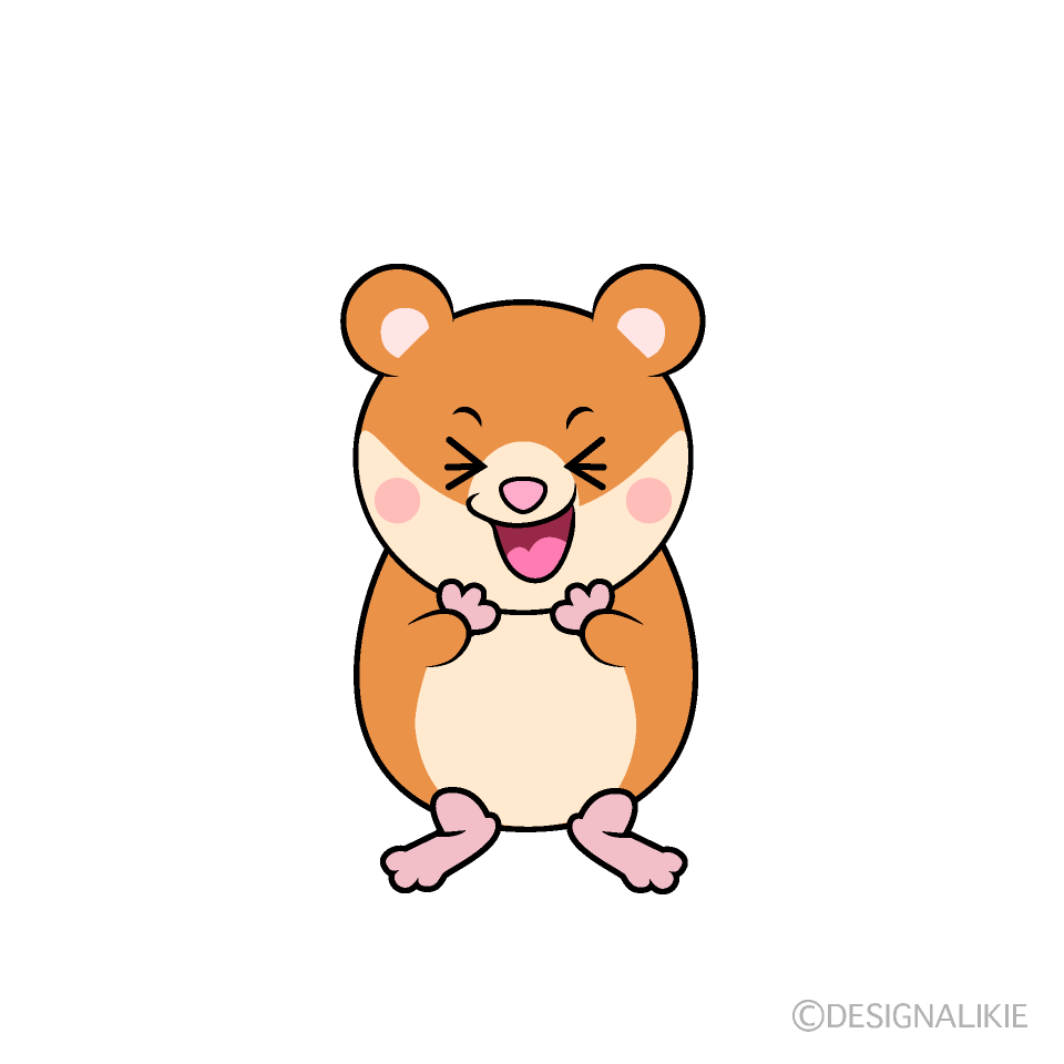 かわいい笑うハムスターイラスト