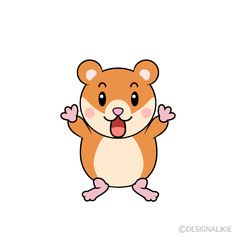 かわいい驚くハムスターイラスト