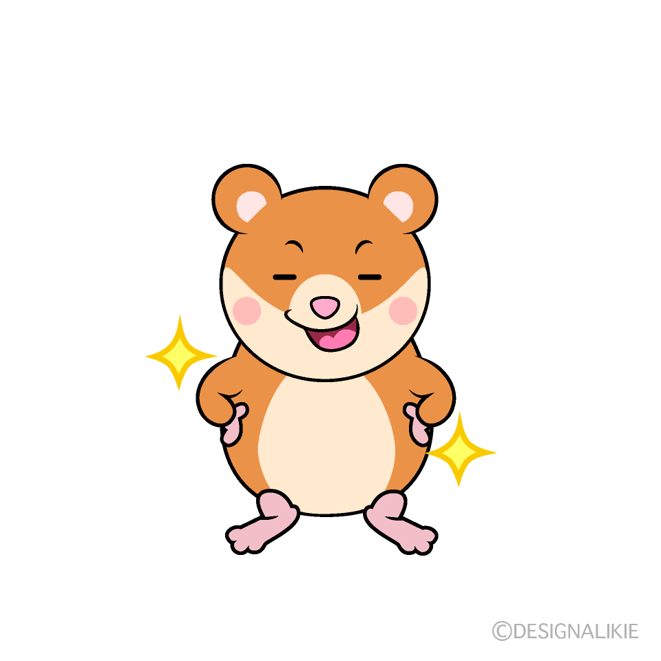 かわいいポーズするハムスターイラスト